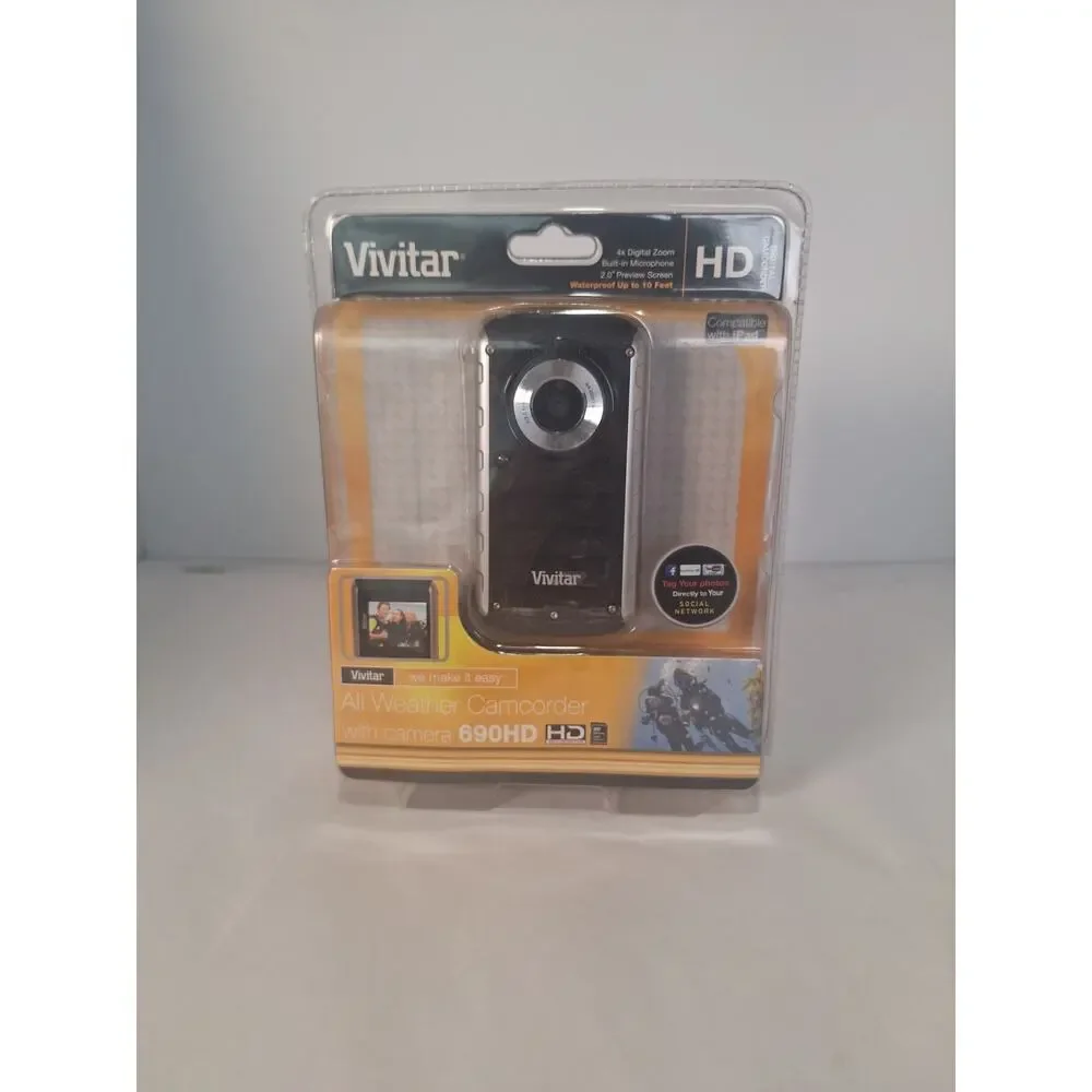 Vivitar 690HD All Weather Digital Camcorder DVR690HD-BLK Waterproof All-weather
